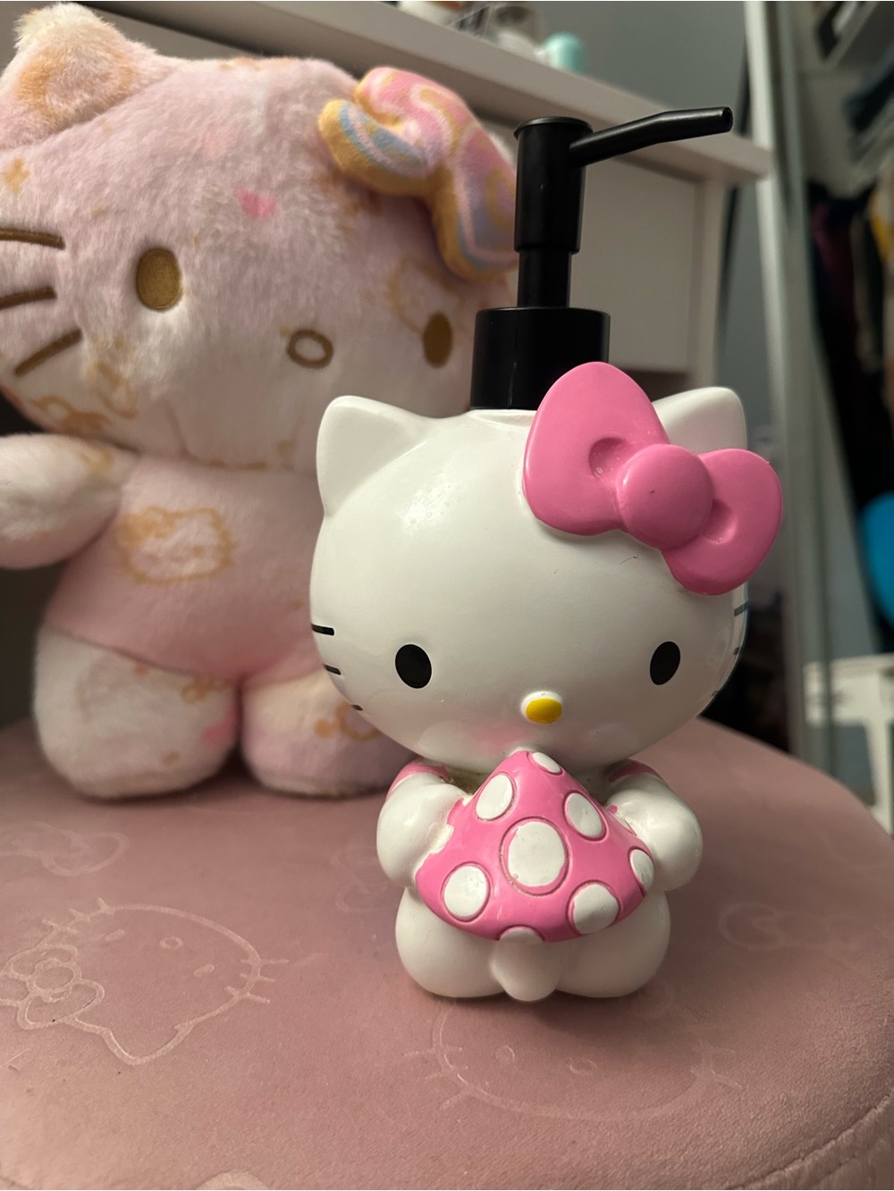 Hello Kitty Pink & White Mushroom Hand Soap Dispenser